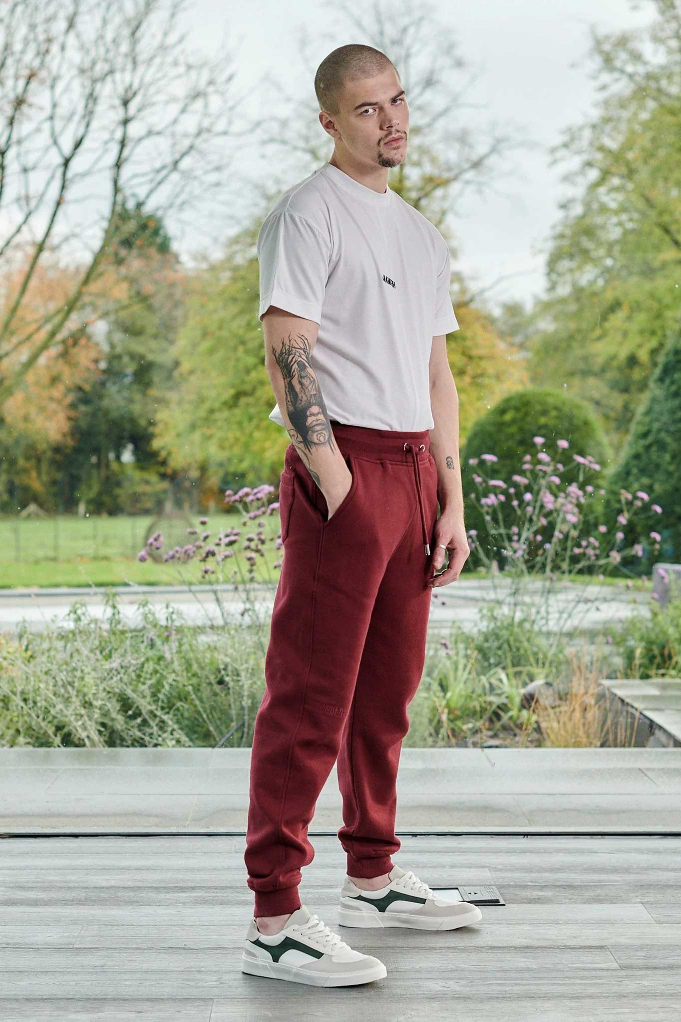 TAPERED JOGGERS - Burgundy