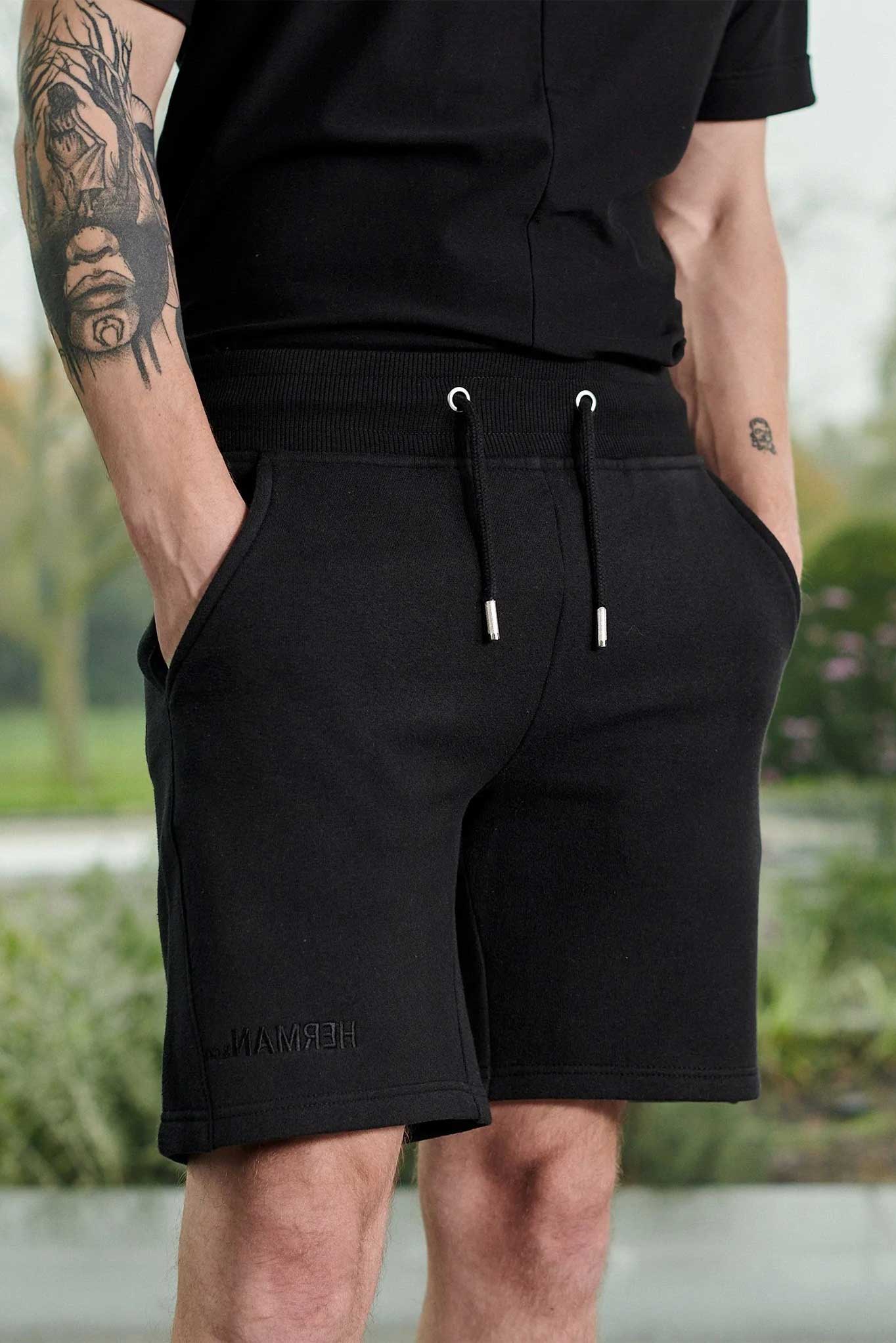 HERMAN SWEAT SHORTS - BLACK