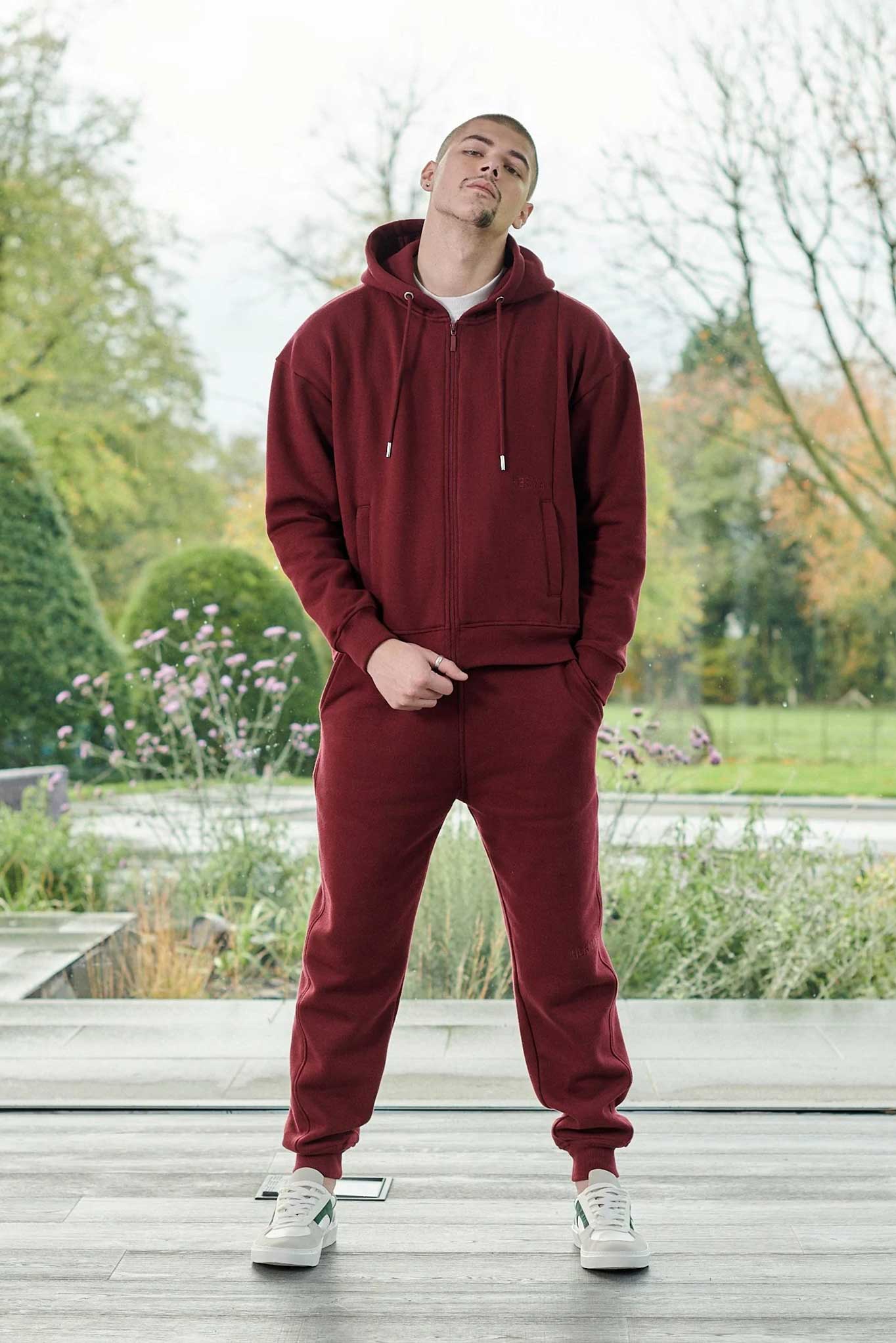 ZIP UP HOODIE - Burgundy