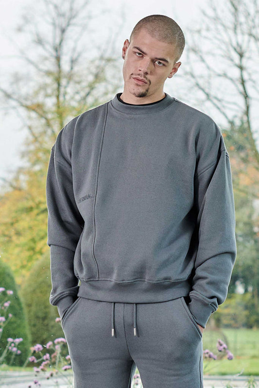 CREW NECK JUMPER - GREY
