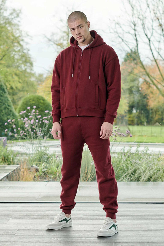 TAPERED JOGGERS - Burgundy
