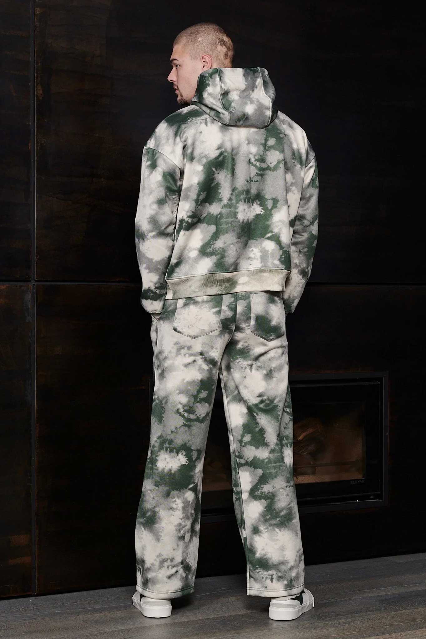 TIE DYE PULLOVER HOODIE - DARK GREEN