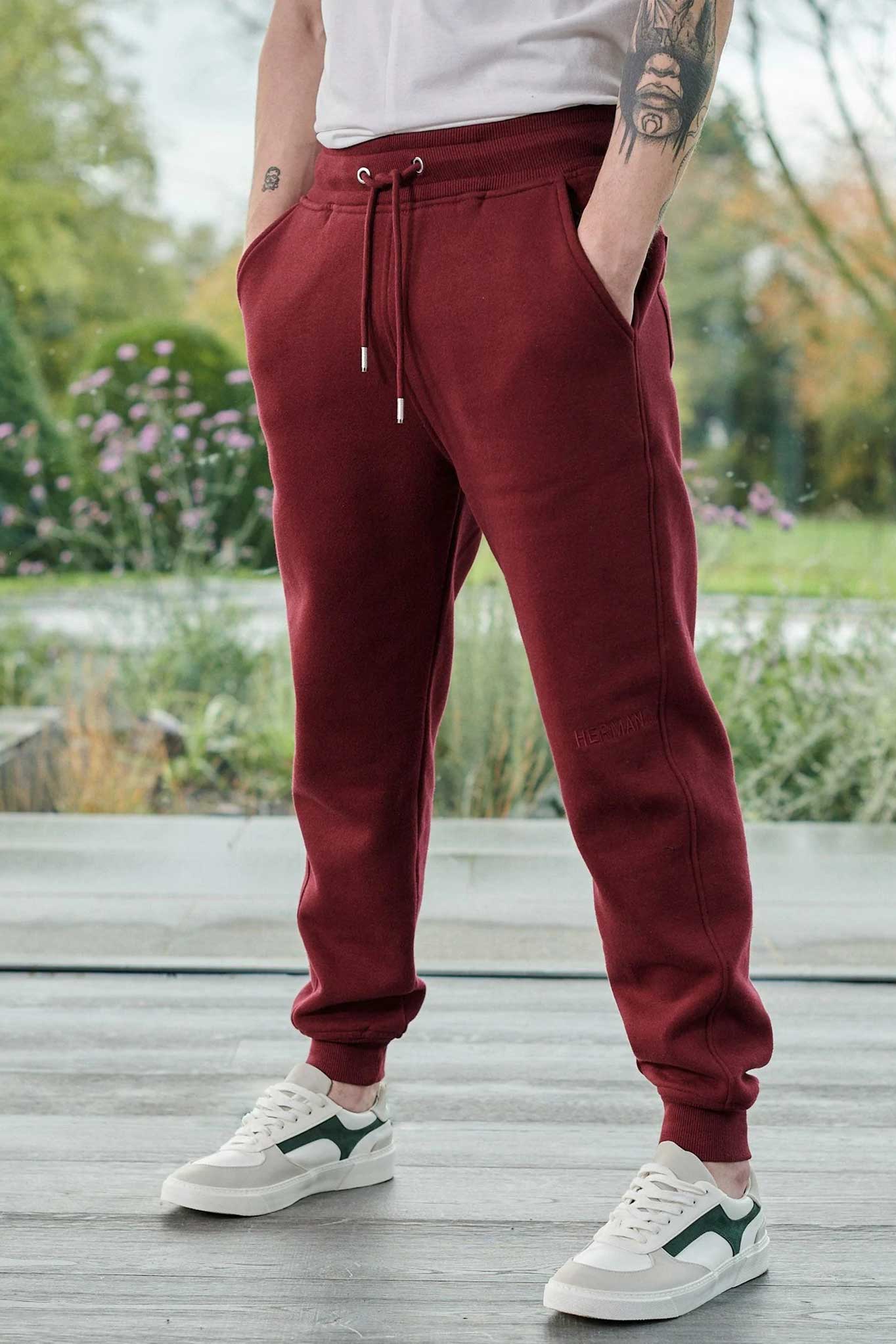 TAPERED JOGGERS - Burgundy