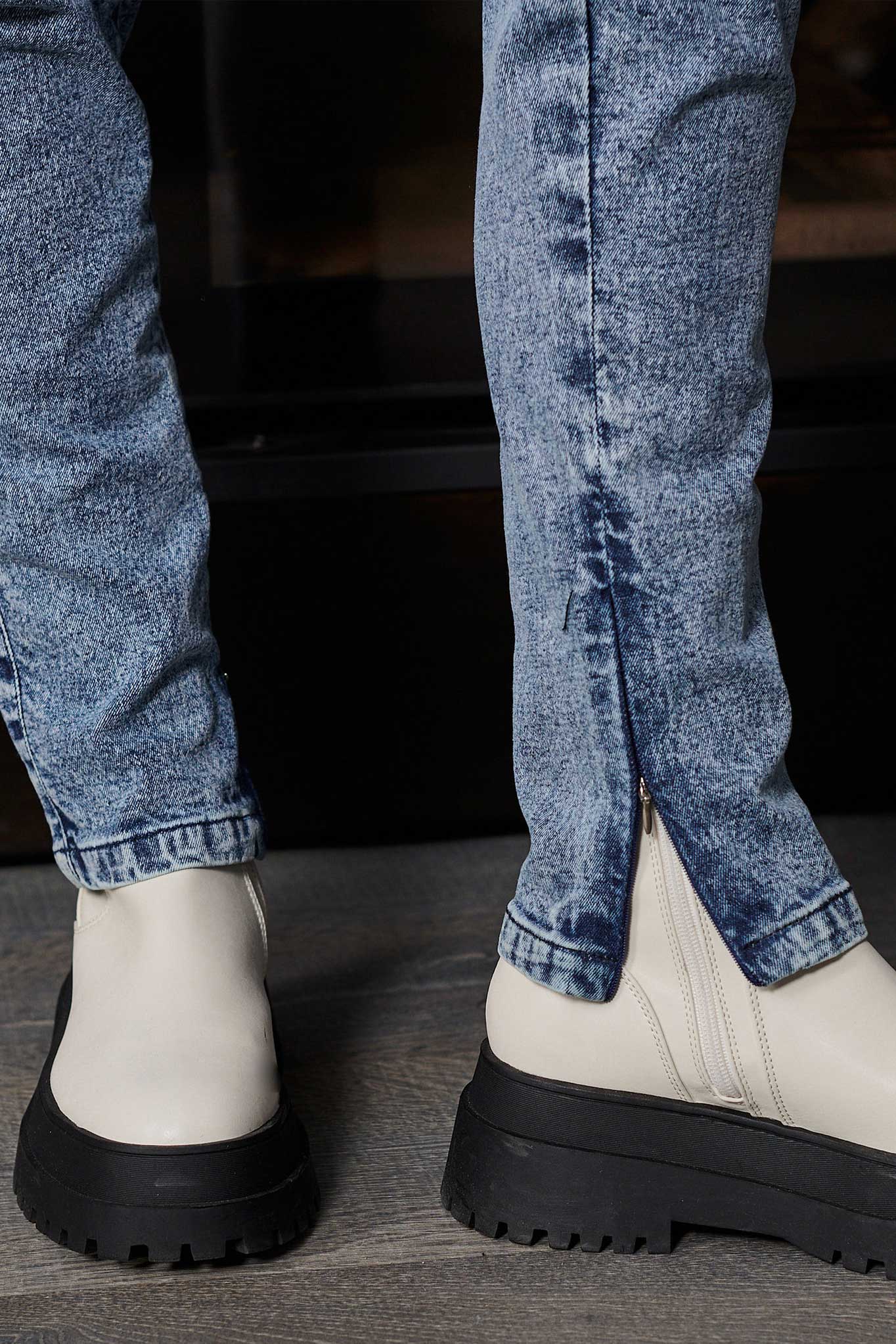 HIGH WAISTED SKINNY JEANS - BLUE