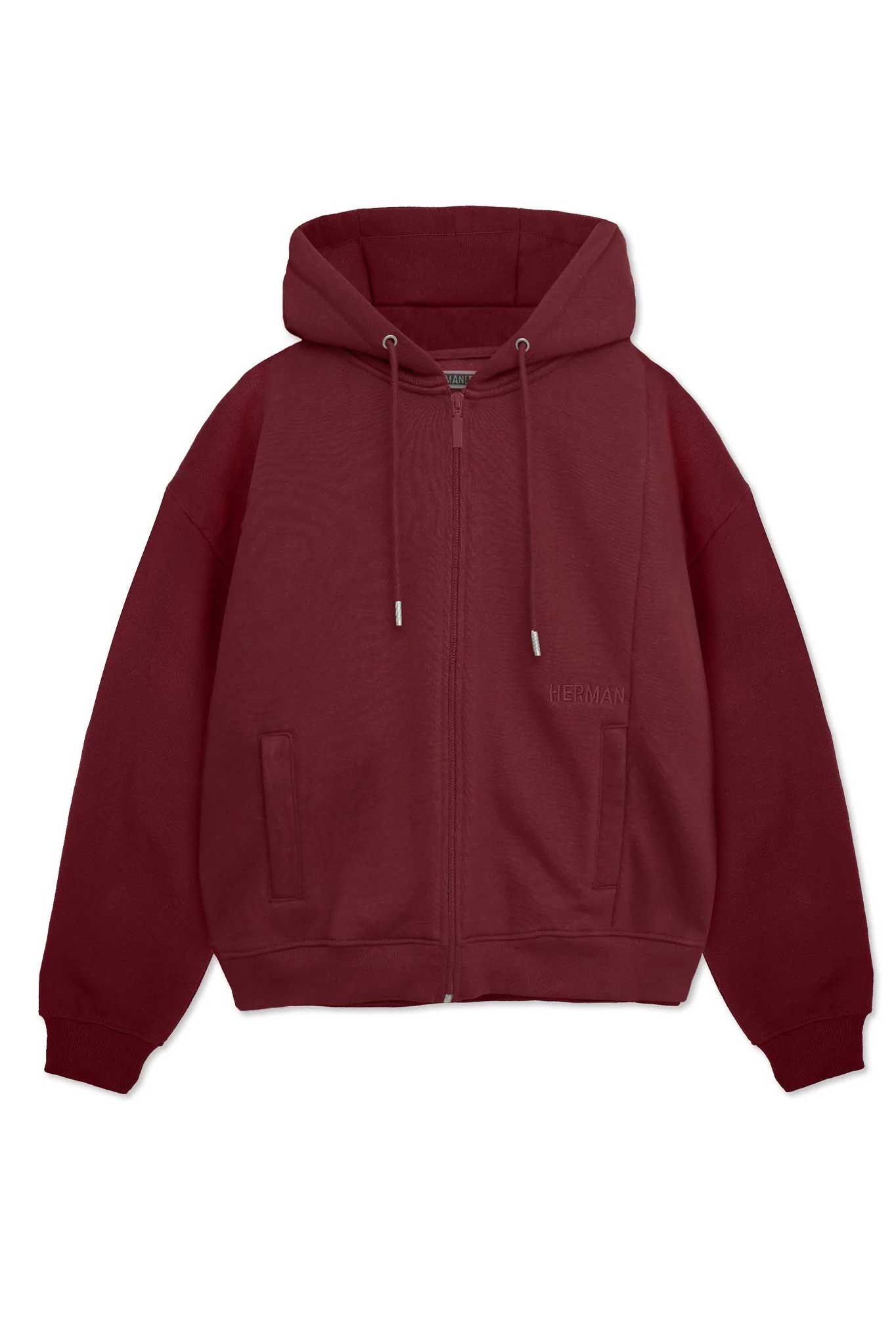 ZIP UP HOODIE - Burgundy