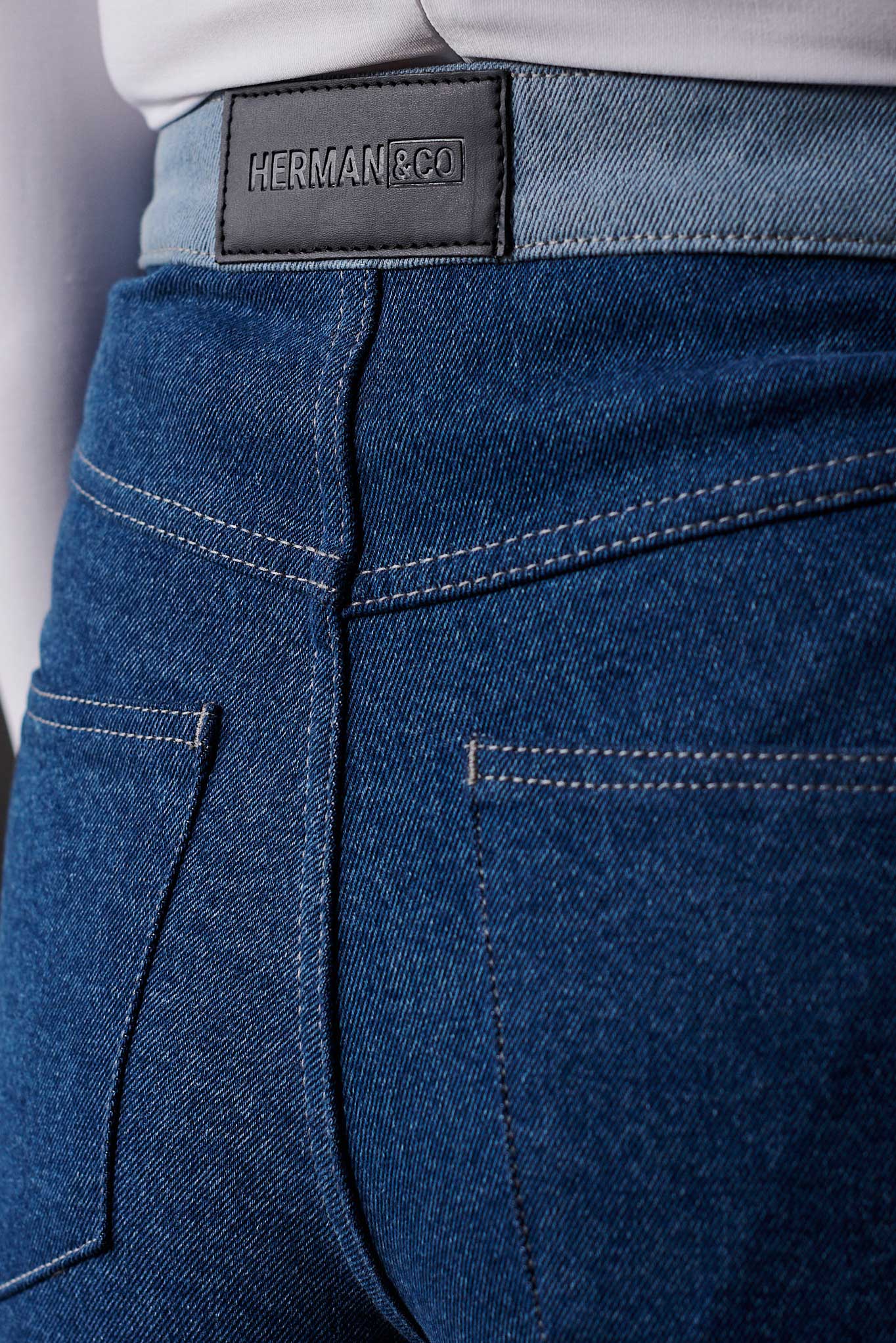 HIGH WAISTED PATCHED WIDE LEG JEANS - LIGHT BLUE
