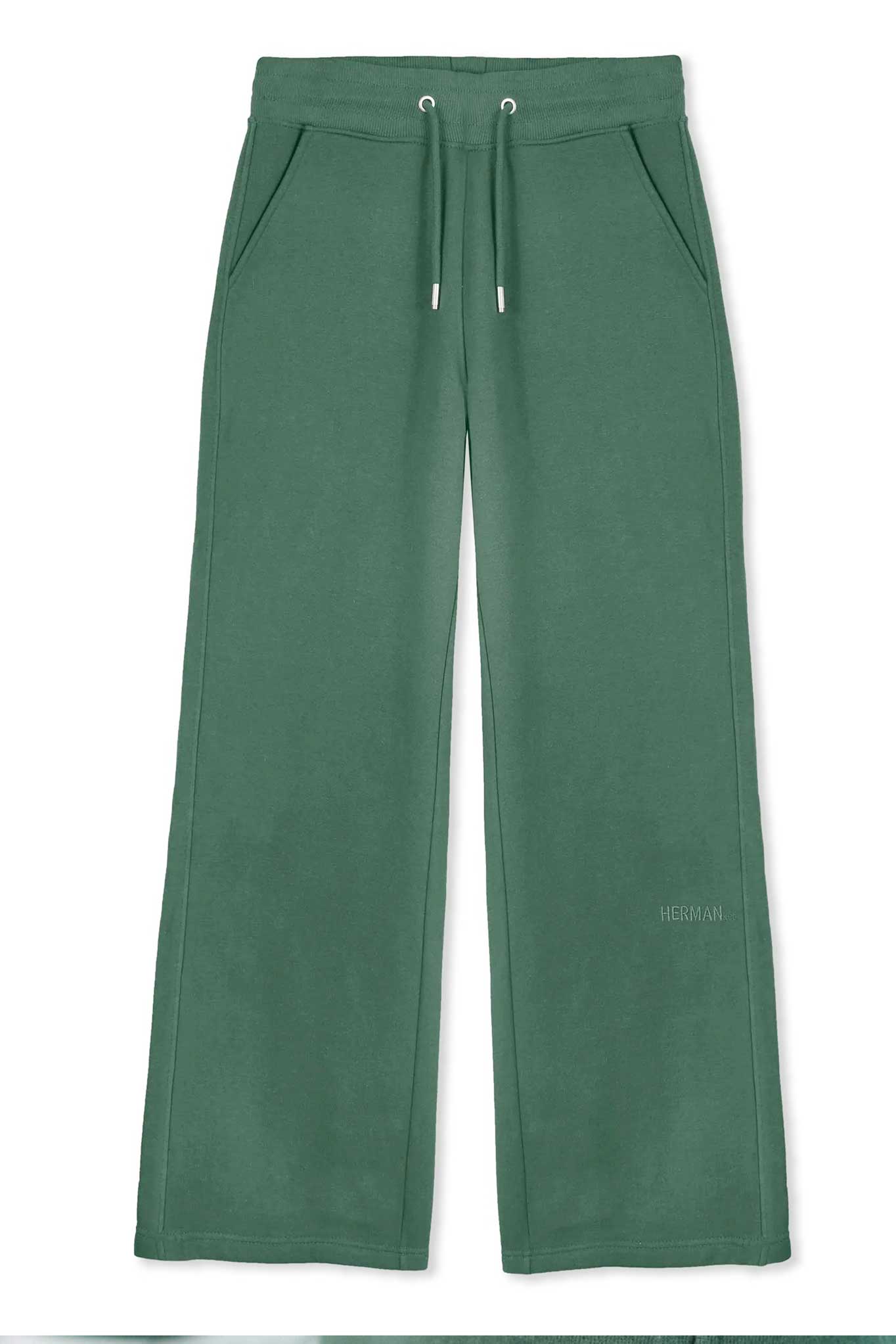 WIDE LEG JOGGERS - DARK GREEN