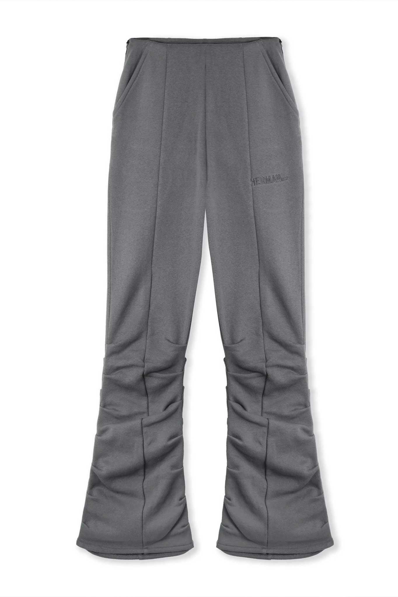 Ruched Flare Jogger - Grey