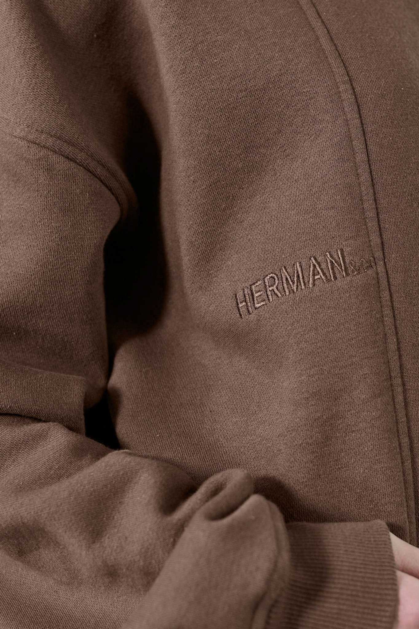 CREW NECK JUMPER - BROWN