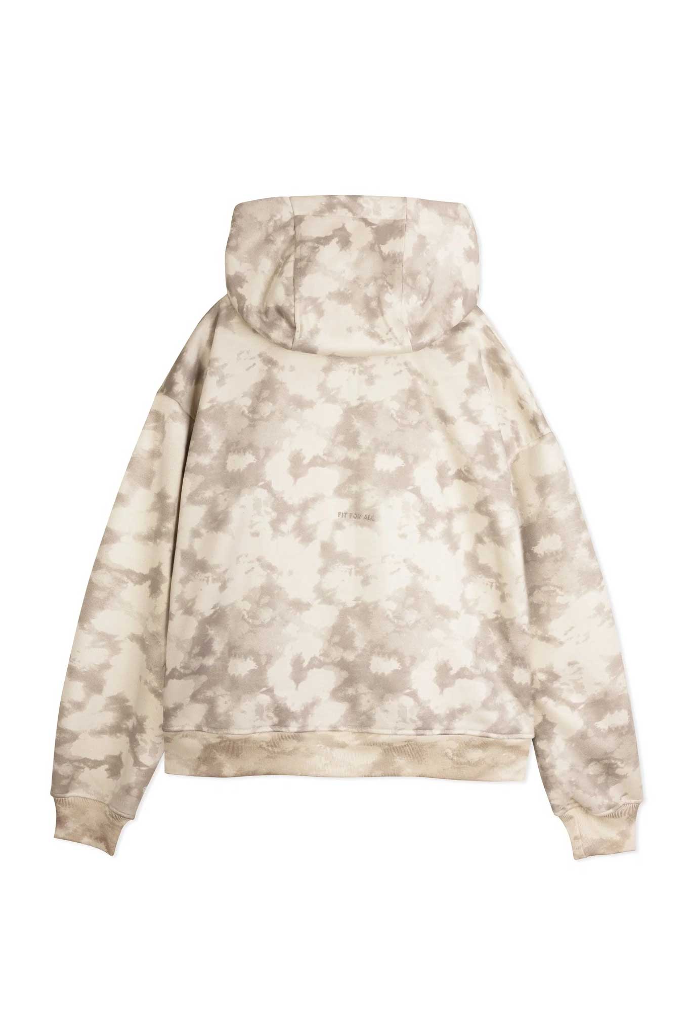 TIE DYE PULLOVER HOODIE - BEIGE