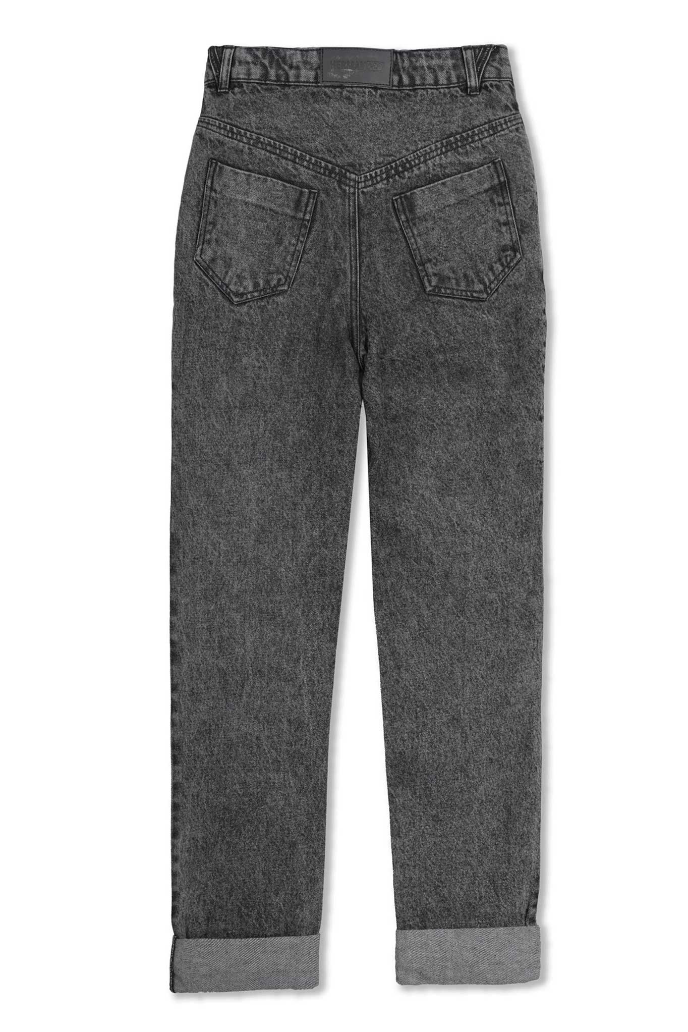 DISTRESSED STRAIGHT LEG JEANS - DARK GREY