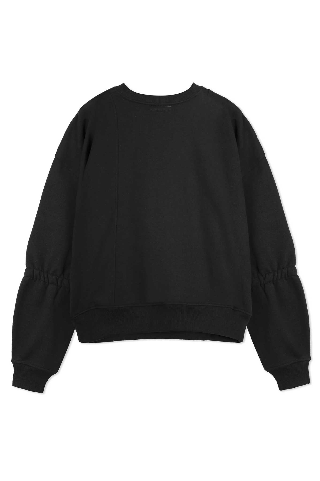 STITCH CREW NECK JUMPER - BLACK