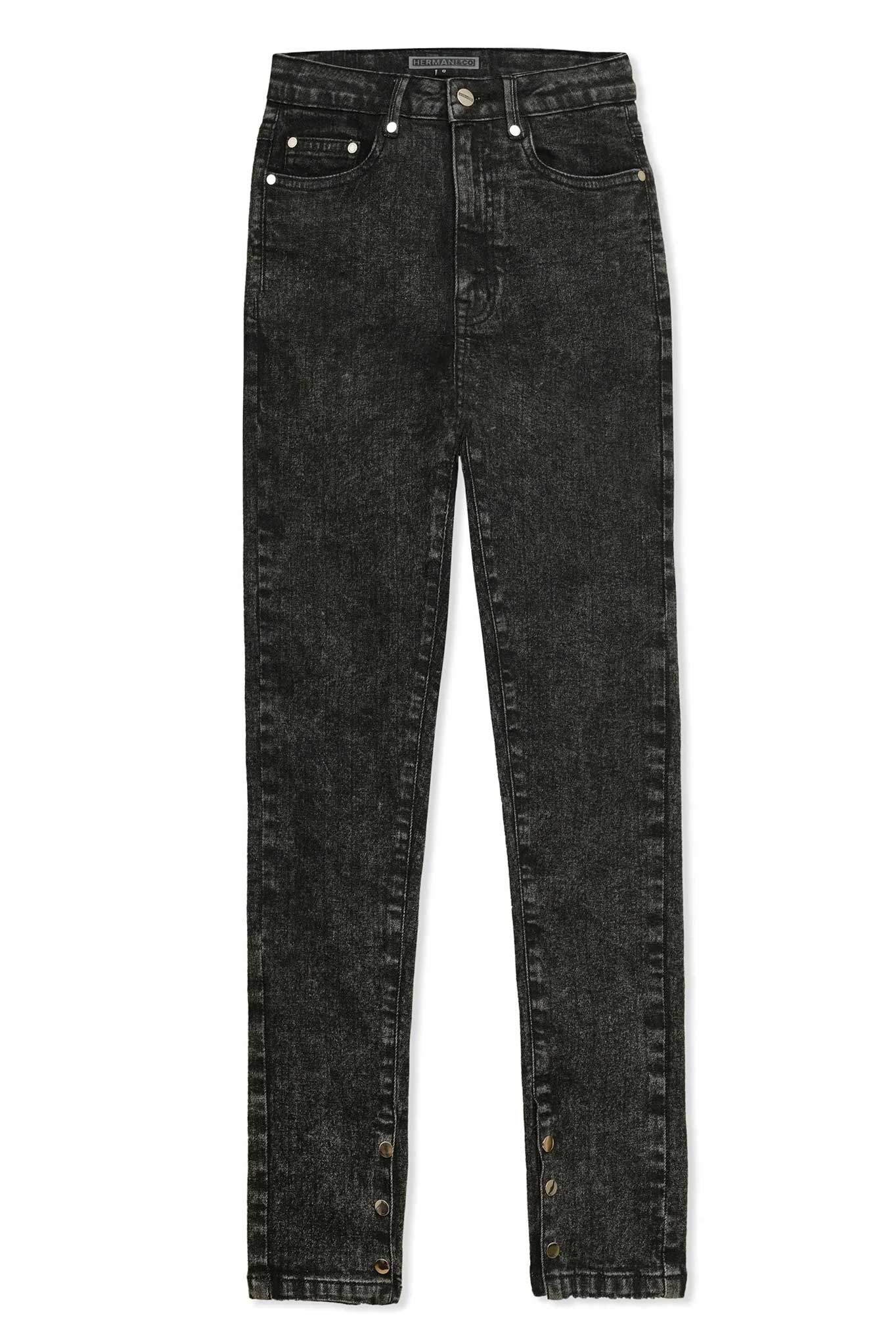 HIGH WAISTED SKINNY JEANS  - BLACK