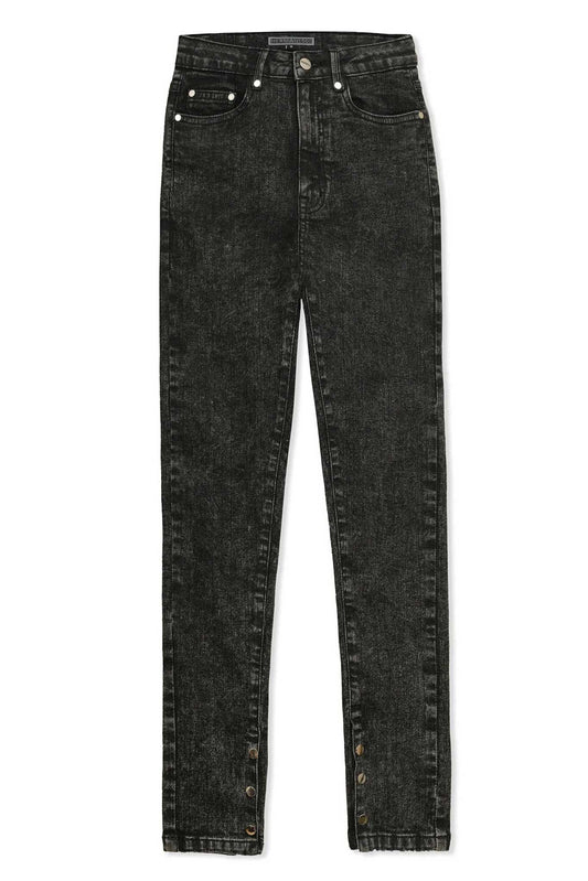 HIGH WAISTED SKINNY JEANS  - BLACK