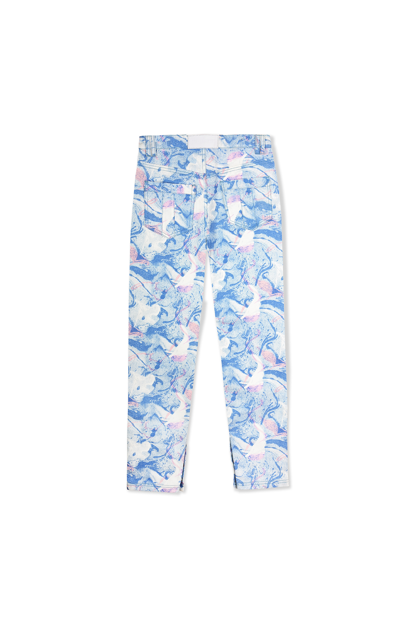 PRINTED STRAIGHT LEG JEANS - LIGHT BLUE