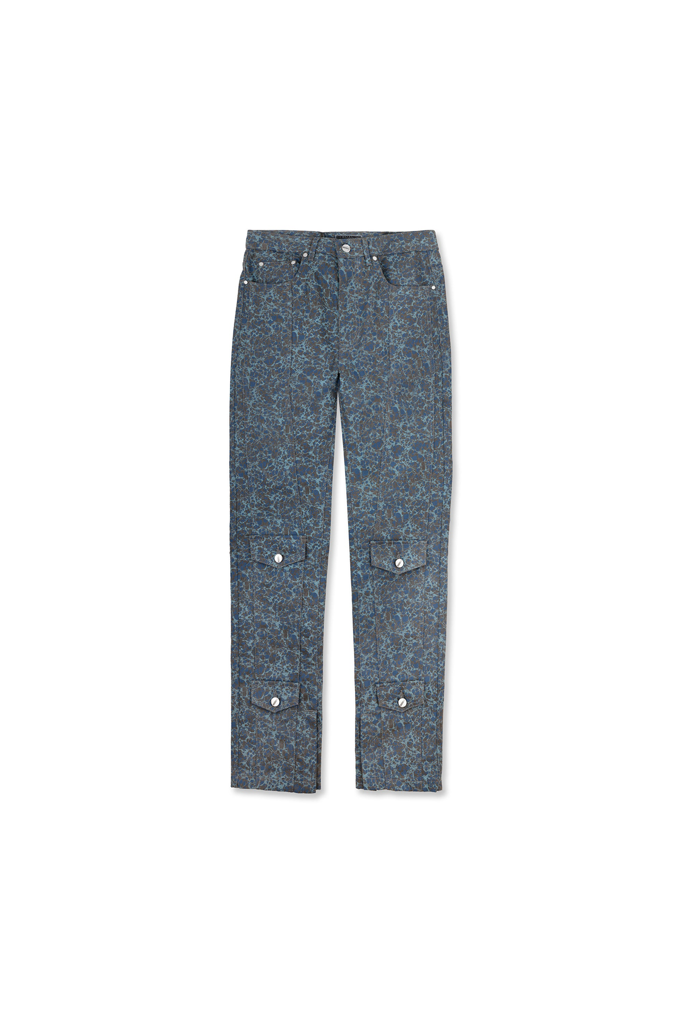 PRINTED STRAIGHT LEG JEANS  - GREY