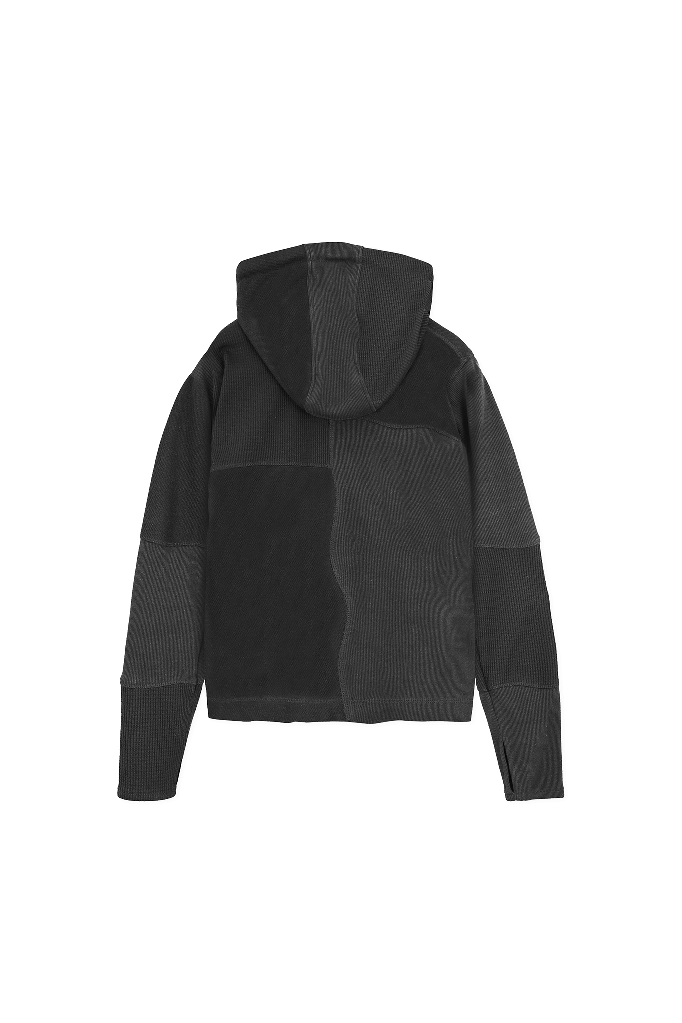DOUBLE DRAWSTRING PULLOVER HOODIE - BLACK