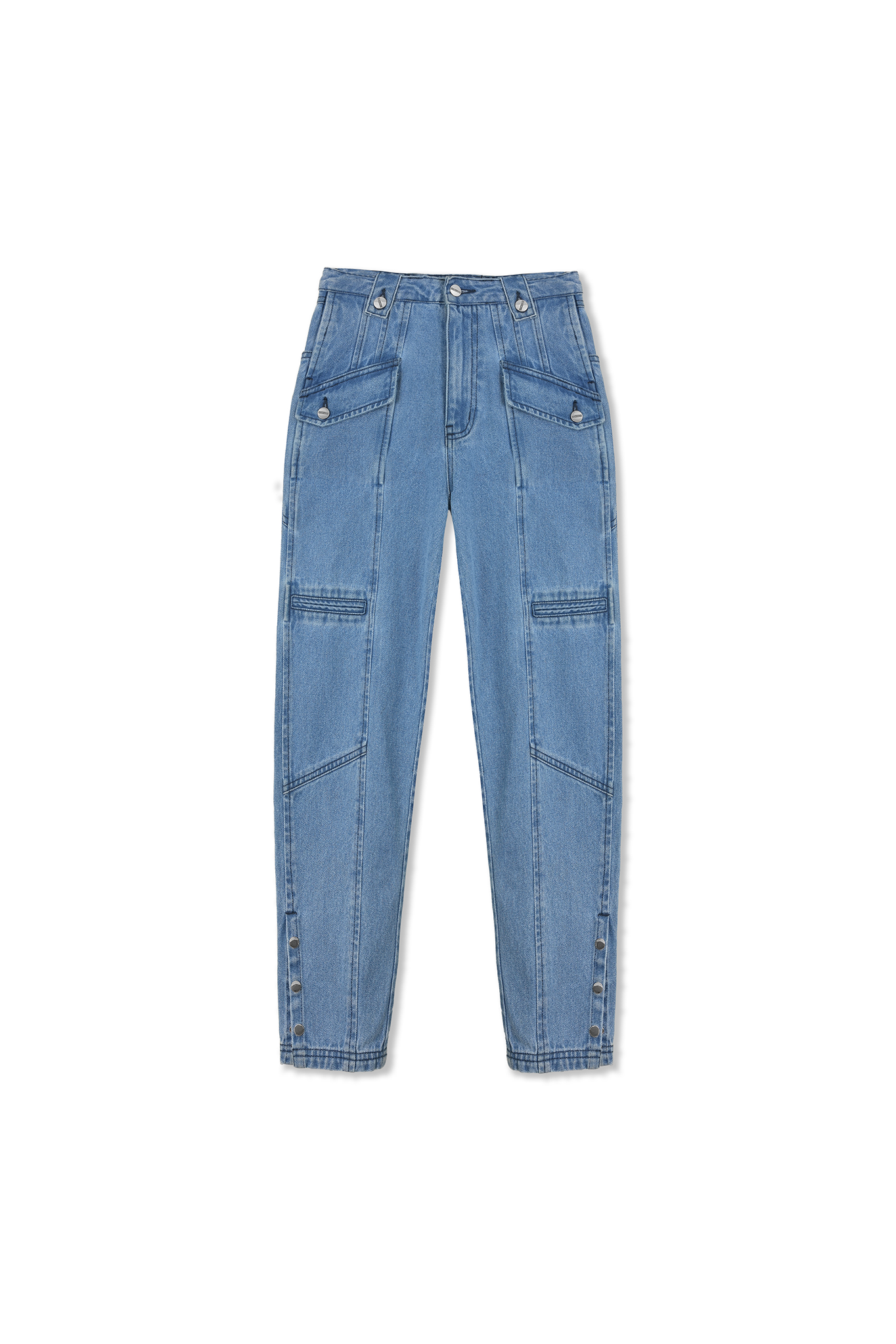 CARGO DENIM JEANS - BLUE