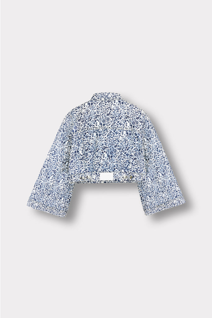 CROPPED DENIM JACKET - BLUE