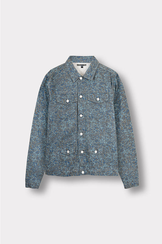 PRINTED DENIM JACKET - GREY