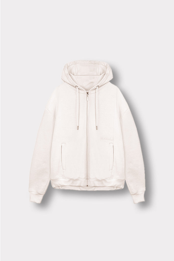 ZIP UP HOODIE - WHITE