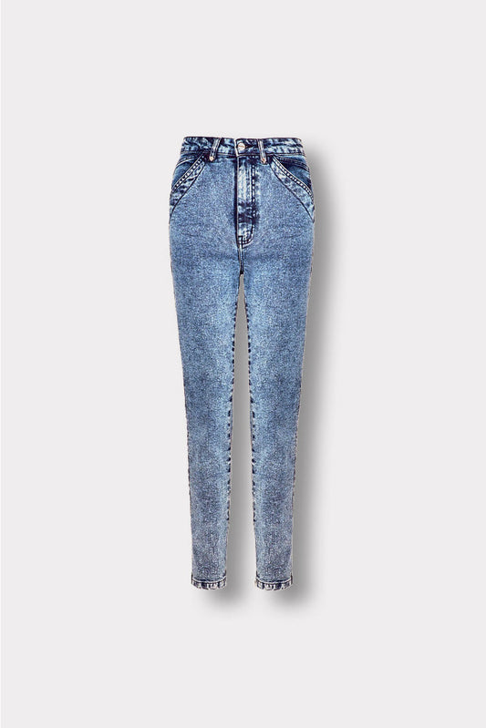 HIGH WAISTED SKINNY JEANS - BLUE