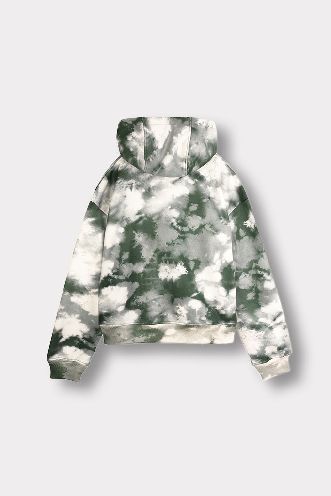 TIE DYE PULLOVER HOODIE - DARK GREEN