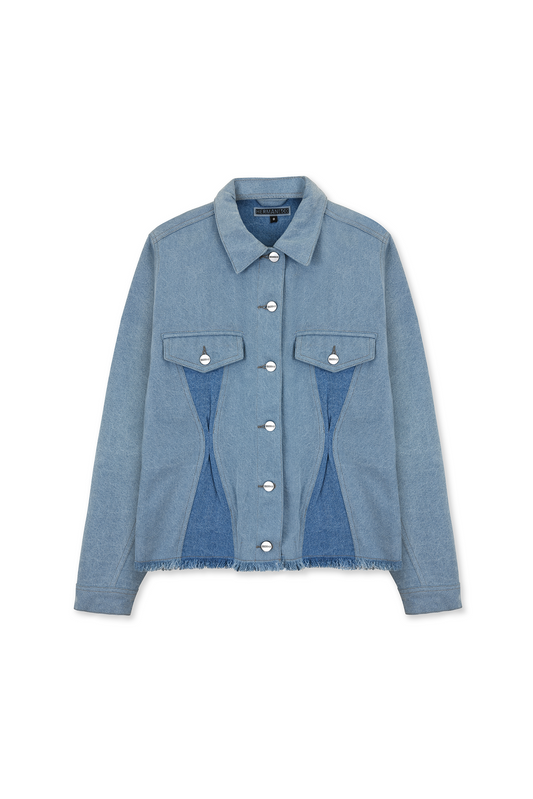 Contrast Denim Jacket – Blue