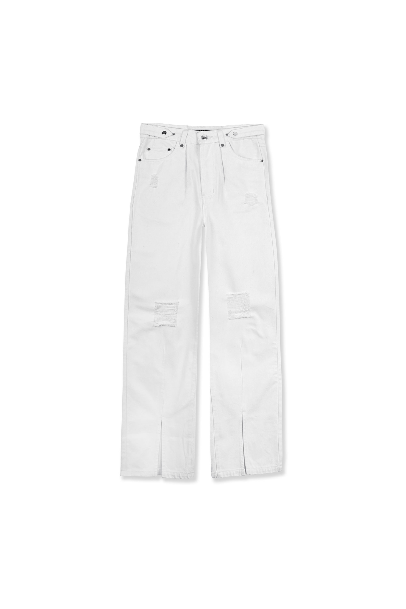 HIGH WAISTED WIDE LEG JEANS  - WHITE