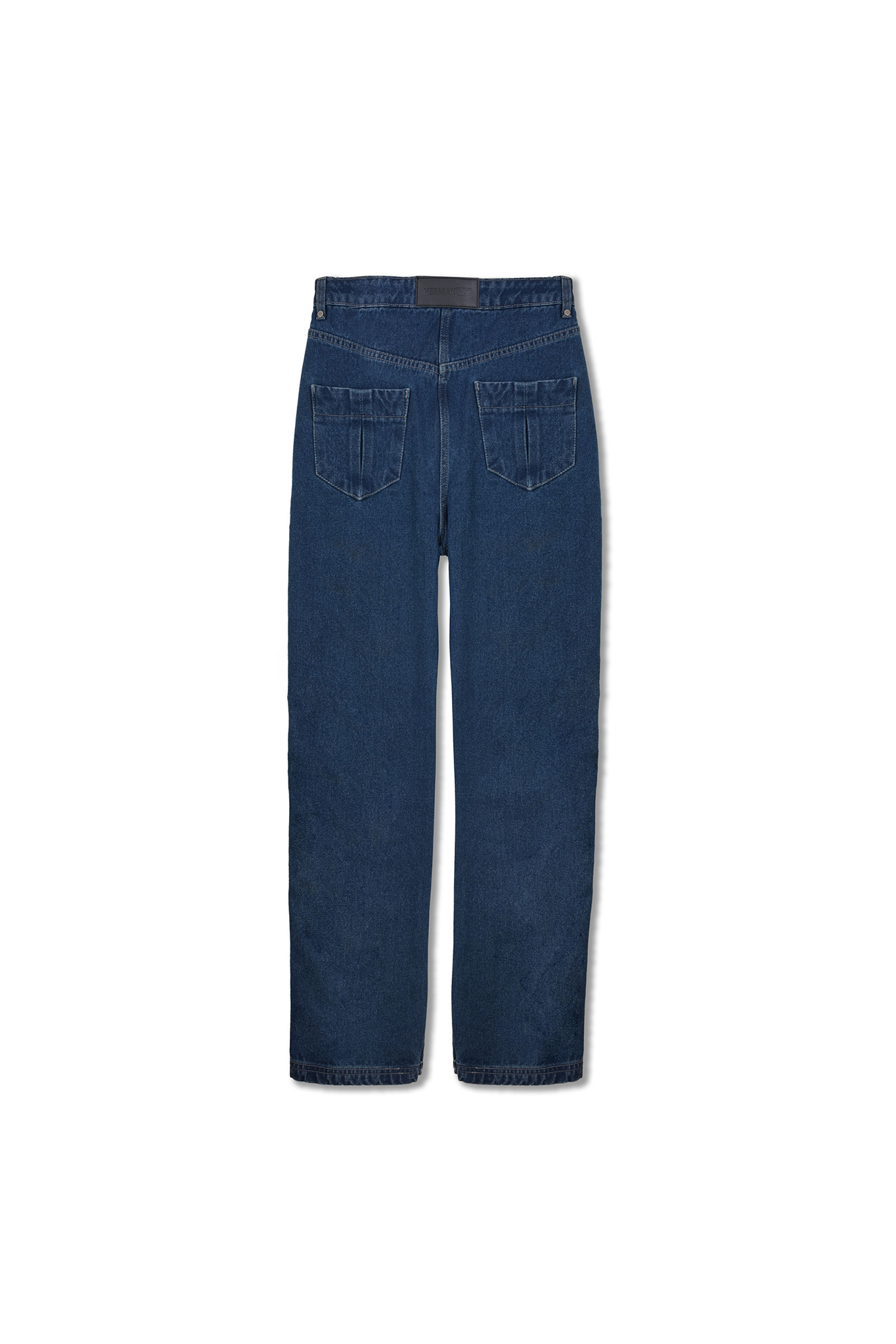 HIGH WAISTED STRAIGHT LEG JEANS - DARK BLUE
