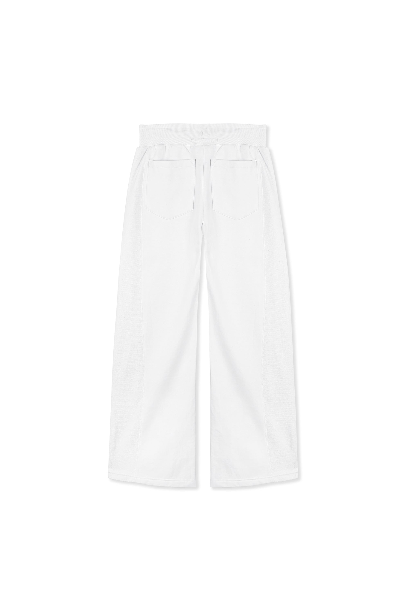 Contrast Wide Leg Joggers - White