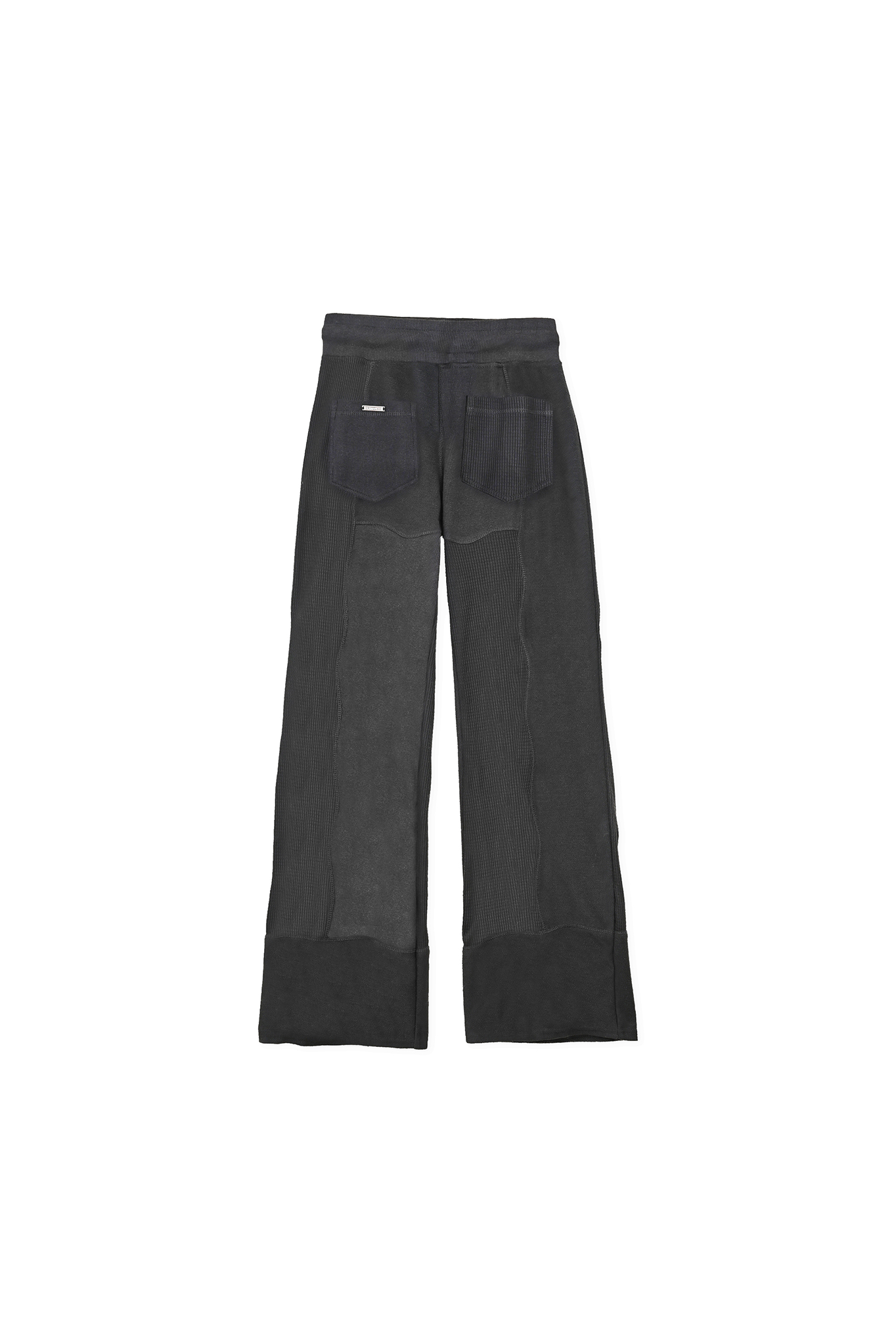 MIXED WIDE LEG JOGGERS - BLACK