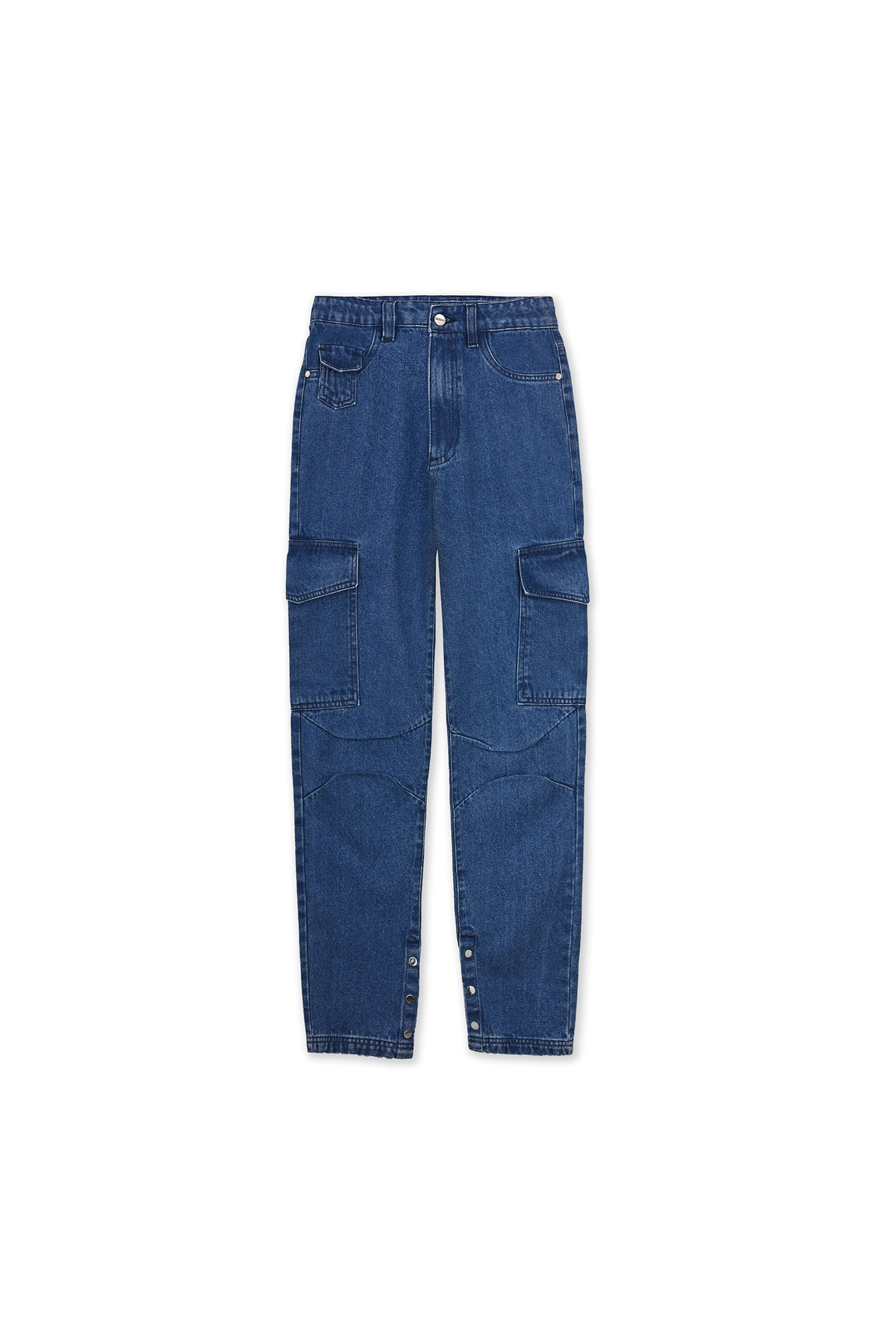 HIGH WAISTED STRAIGHT LEG JEANS - DARK BLUE