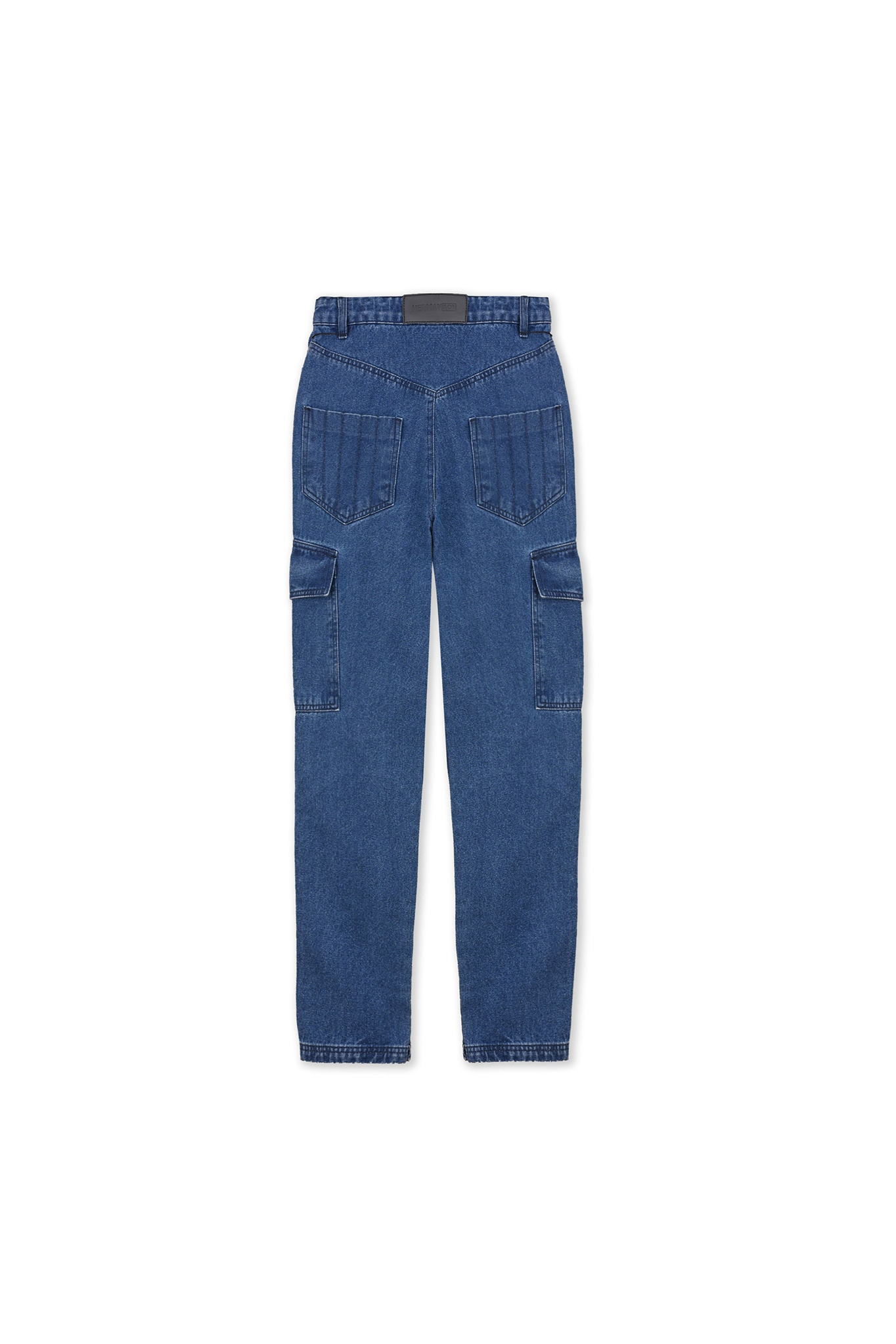 HIGH WAISTED STRAIGHT LEG JEANS - DARK BLUE