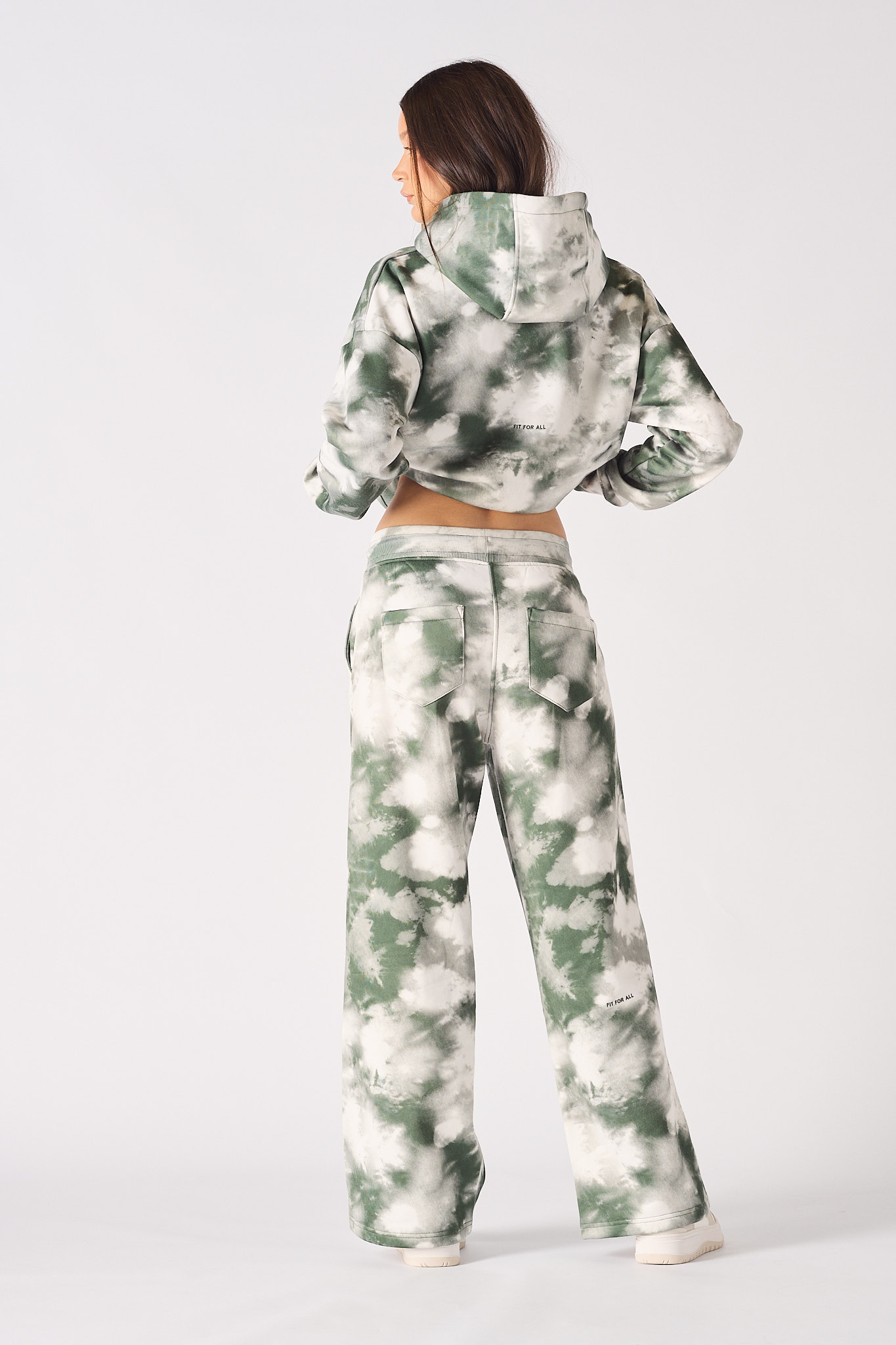 TIE DYE WIDE LEG JOGGER - GREEN