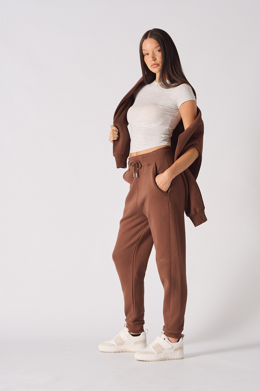 TAPERED JOGGERS- BROWN