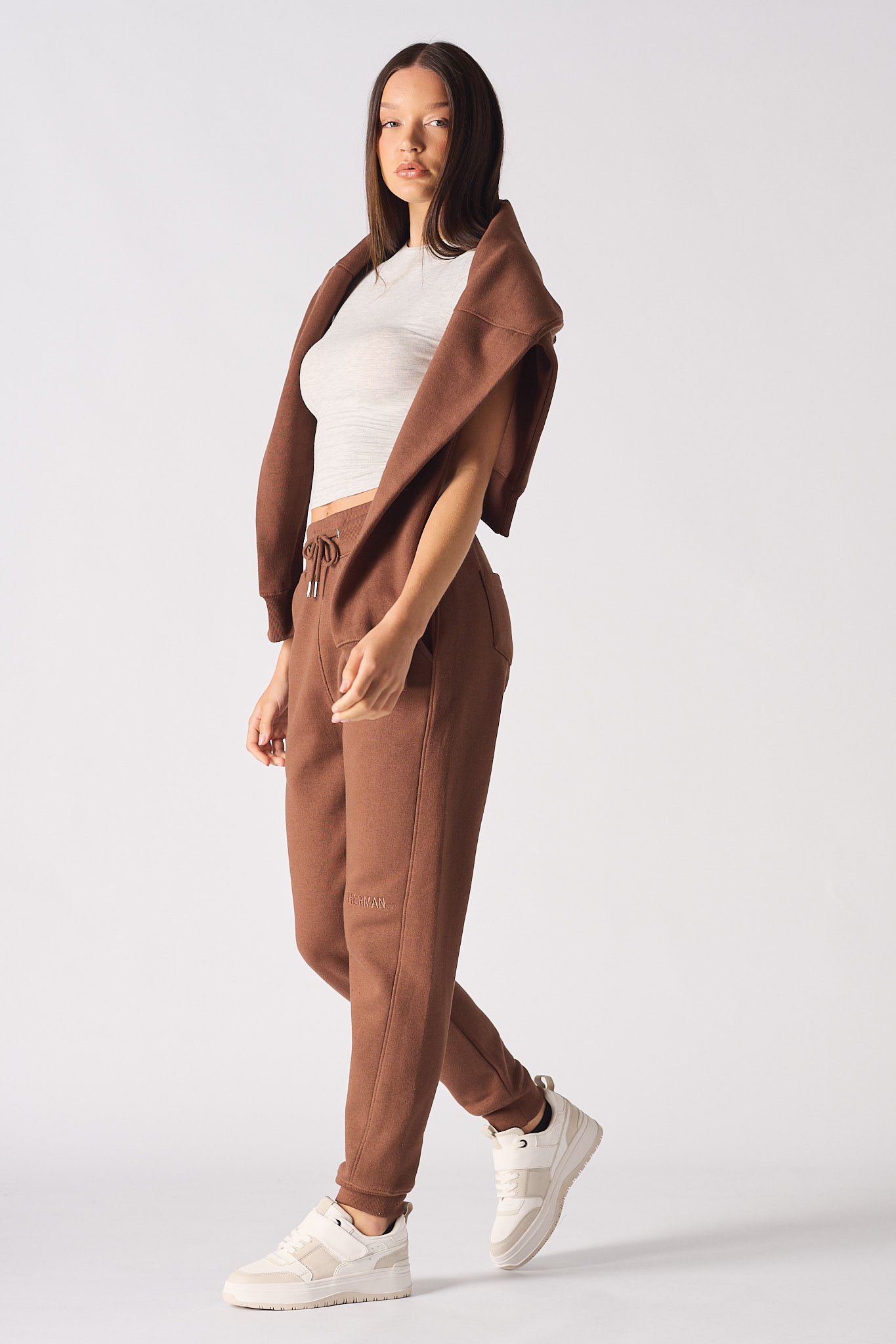 TAPERED JOGGERS- BROWN