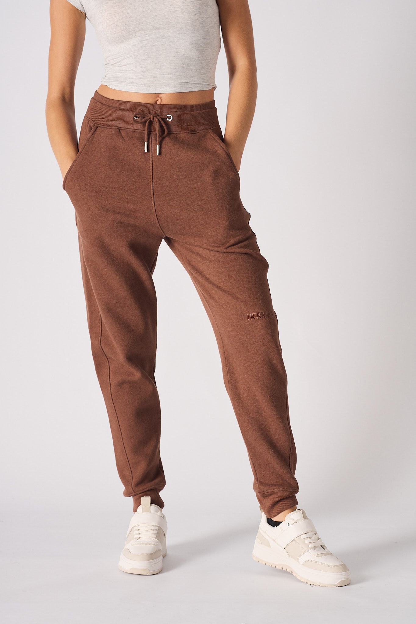 TAPERED JOGGERS- BROWN