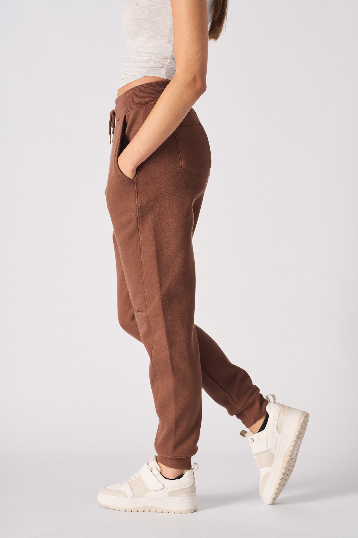 TAPERED JOGGERS- BROWN