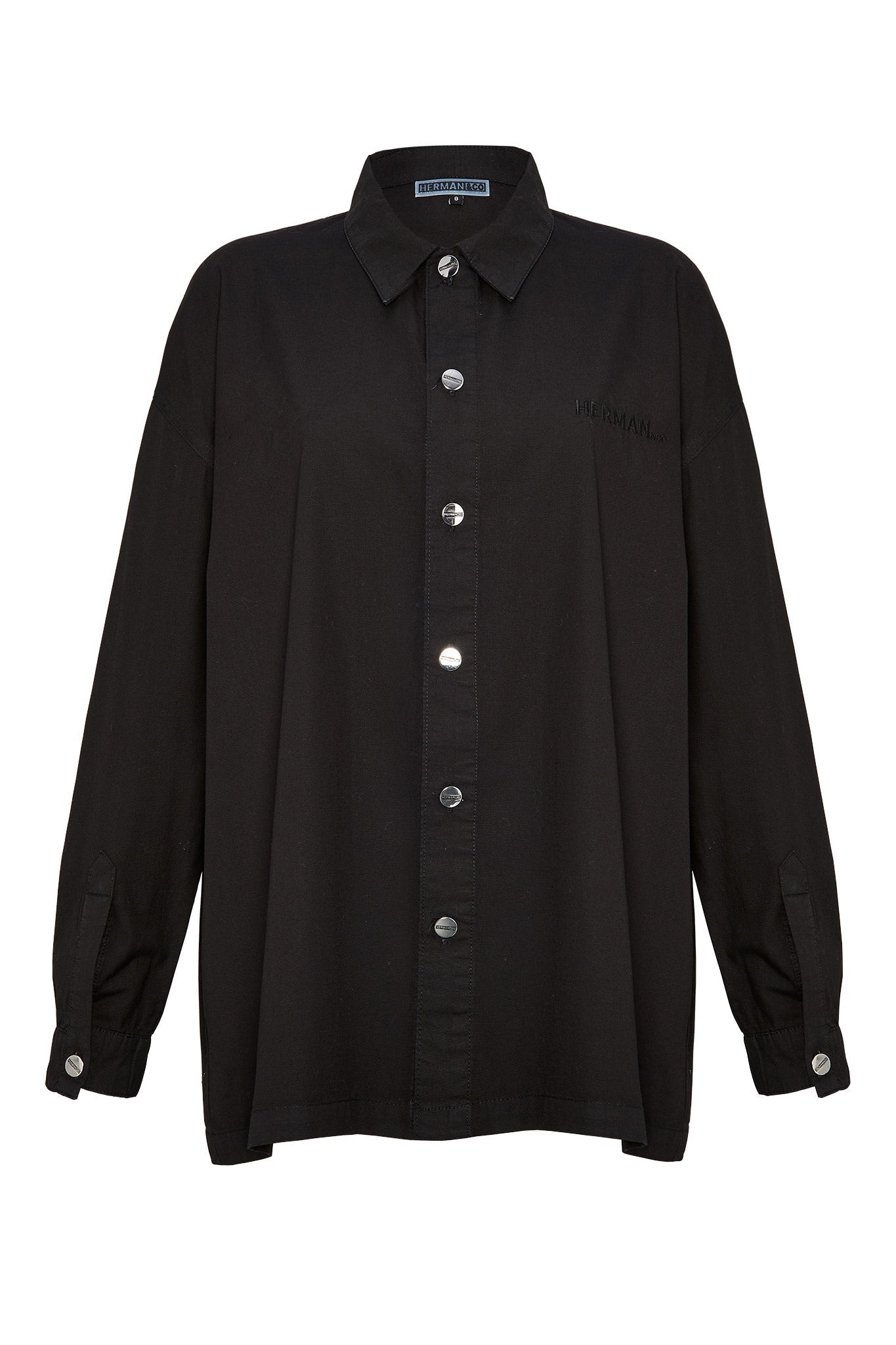 HERMAN COTTON OVERSIZED SHIRT - BLACK