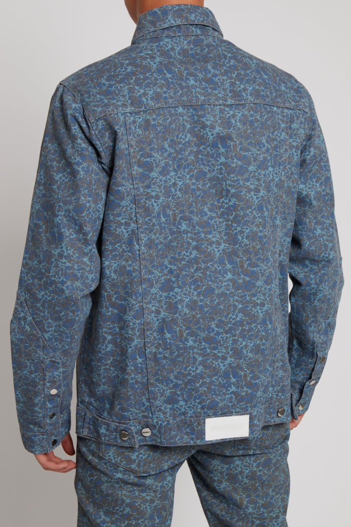PRINTED DENIM JACKET - GREY