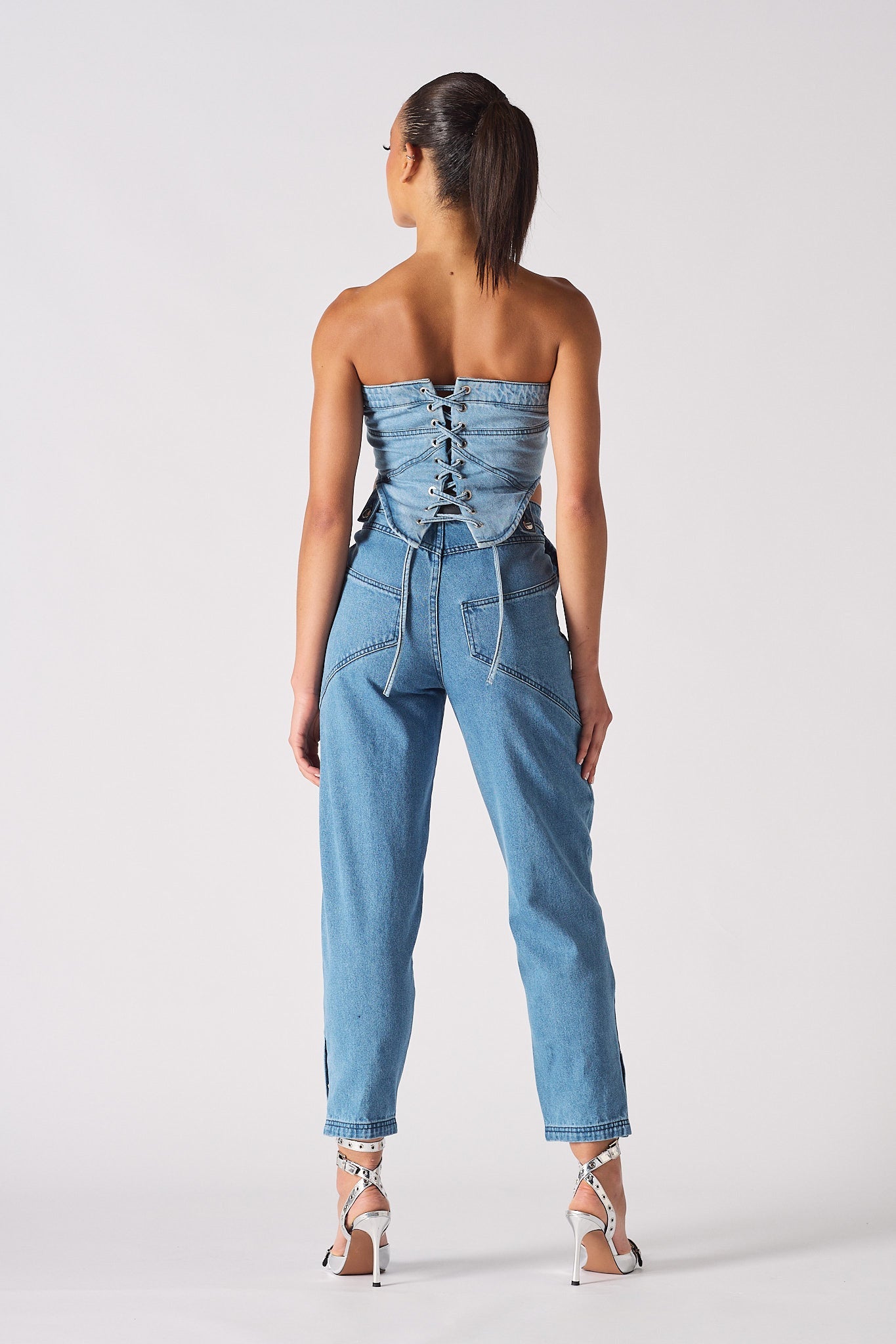 CARGO DENIM JEANS - BLUE
