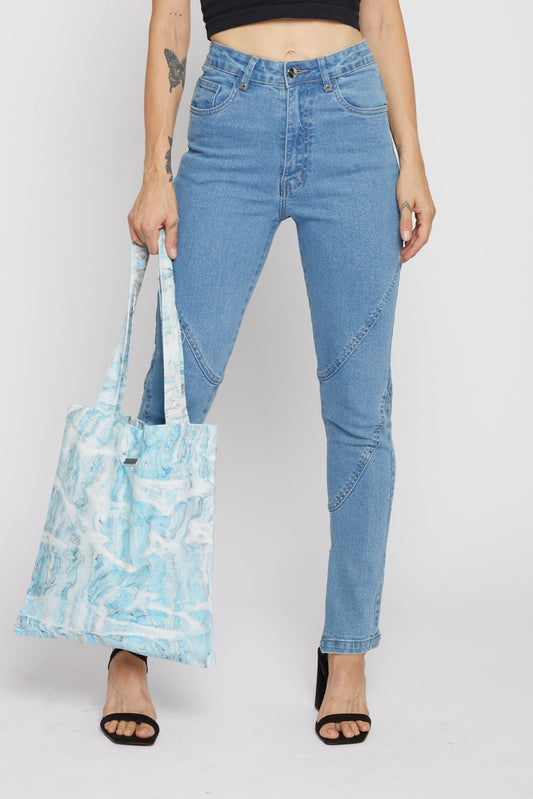 UPCYCLED HAND DYED MARBLE TOTE BAG