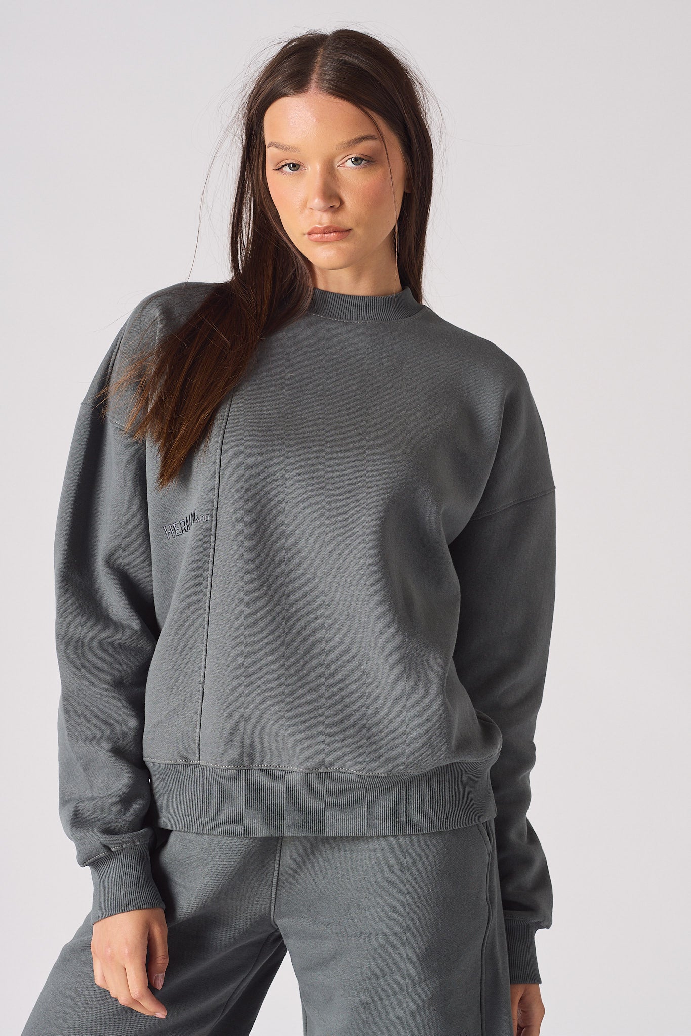 REGULAR CREW NECK JUMPER - GREY