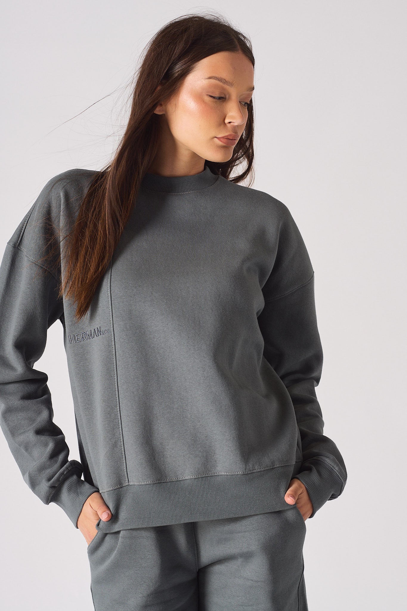 REGULAR CREW NECK JUMPER - GREY