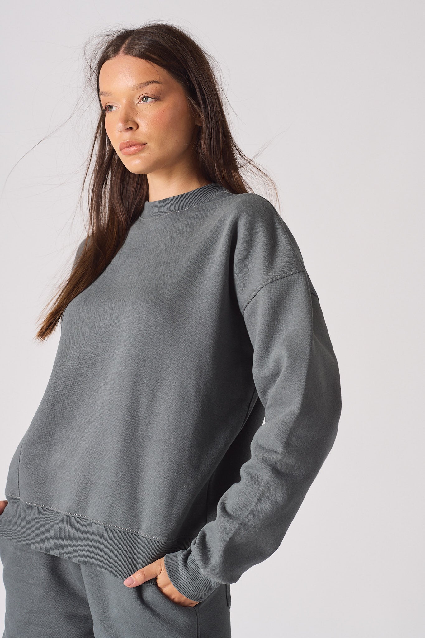 REGULAR CREW NECK JUMPER - GREY