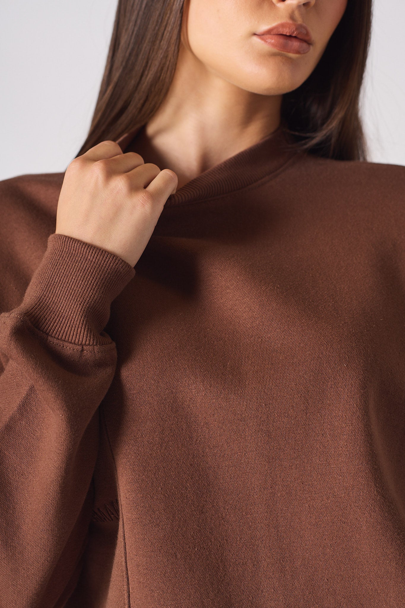 CREW NECK JUMPER - BROWN