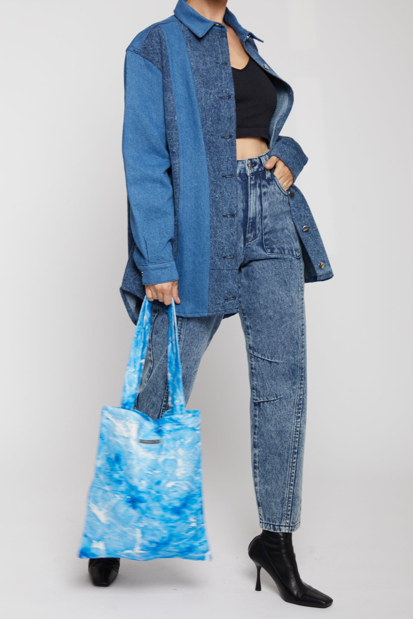 UPCYCLED HAND DYED DEEP TOTE BAG