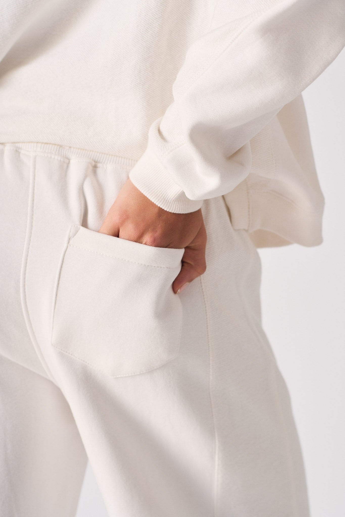 Contrast Wide Leg Joggers - White