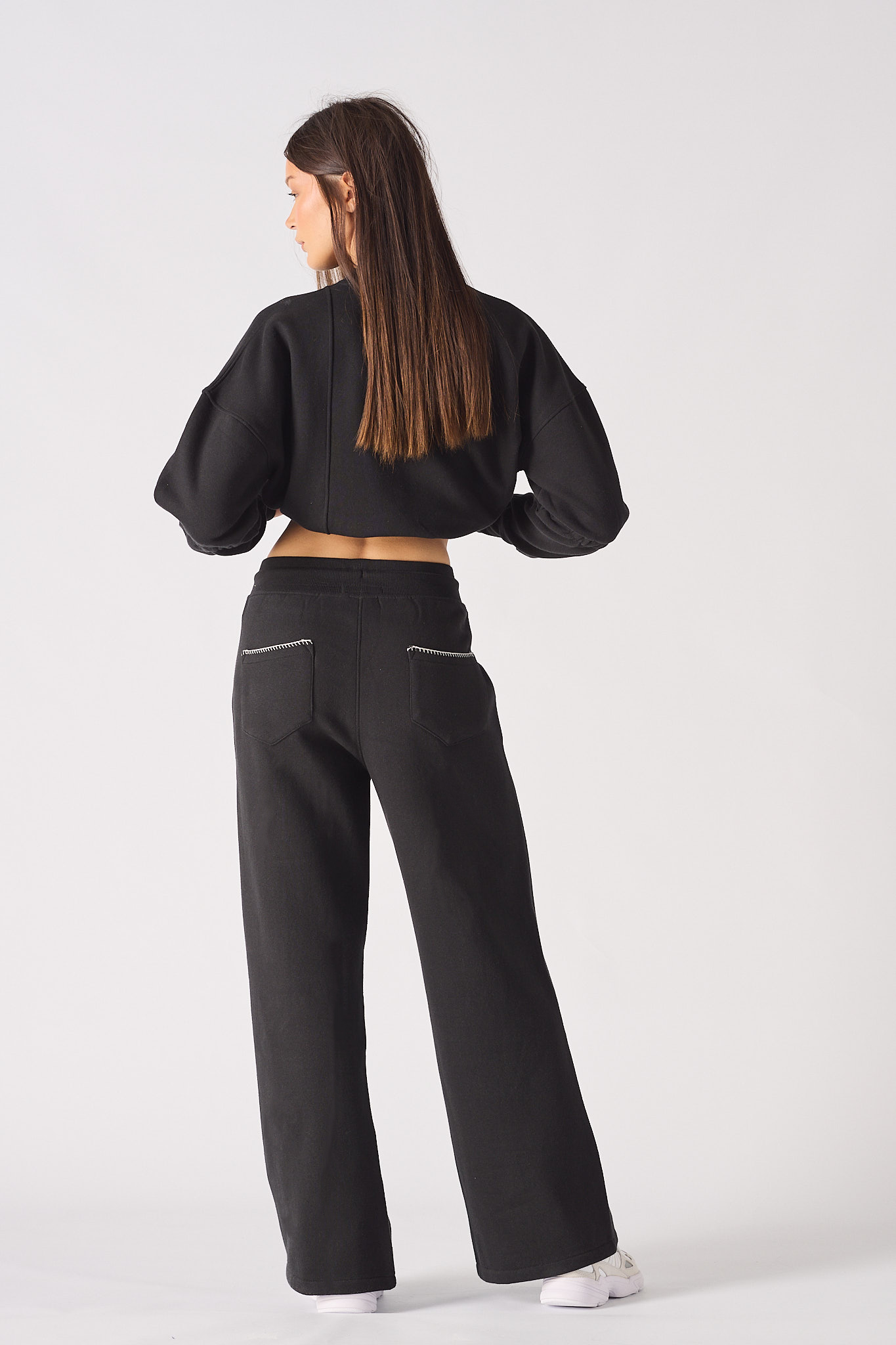 WIDE LEG JOGGERS - BLACK